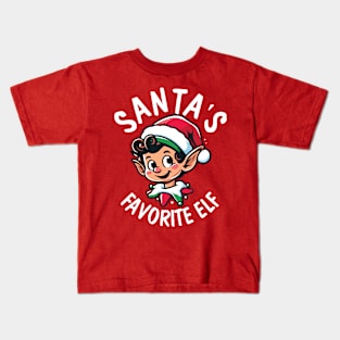 Santa's Favourite Elf - With Text Kids T-Shirt